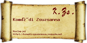 Komádi Zsuzsanna névjegykártya